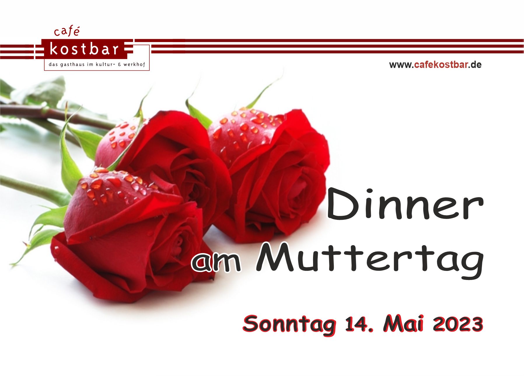 Muttertag 2023 feiern, Dinner im Kreis der Lieben schenken...